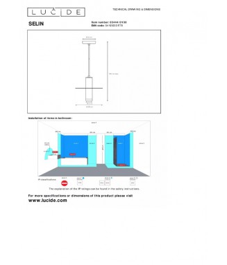 Selin IP44 Pendant 03444/01/31 White