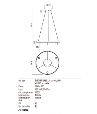 Summit Brash Gold D-60cm, 01-2490 /Rippvalgusti