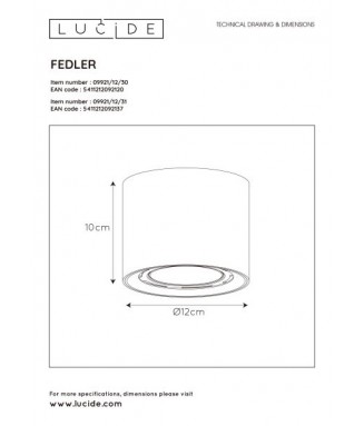 Fedler 09921/12/31 12W GU10/ Laevalgusti