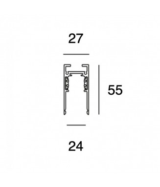 Magnet Track Z2000-48 Black 2m/ Magnetsiin 2m must