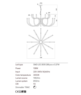 Luxor 01-3235 White D-125cm