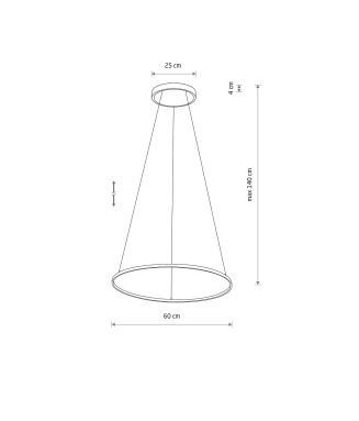 Circolo 10812 Black D-60cm/ Rippvalgusti