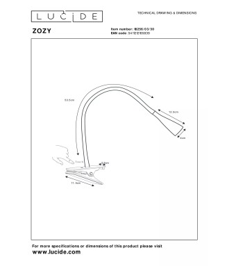 Zozy 18256/03/30 Clamp lamp