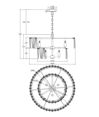 MOD043PL-12CH D-68cm Rippvalgusti