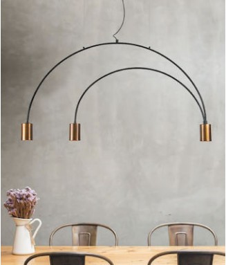 17109 Pendant Light Black/Copper / Rippvalgusti