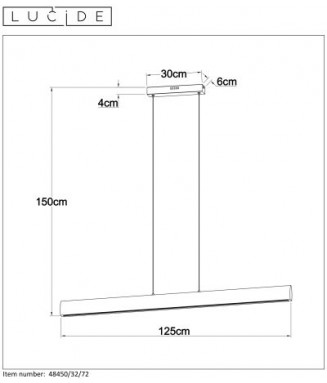 Sytze 48450/32/72 32W LED /Rippvalgusti