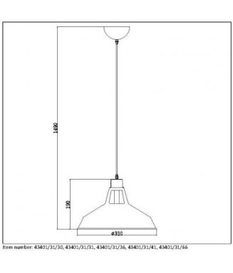 Brassy 43401/31/30 Black D-31cm / Rippvalgusti