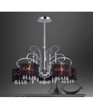 Span Black Chandelier 5xE14/ Rippvalgusti