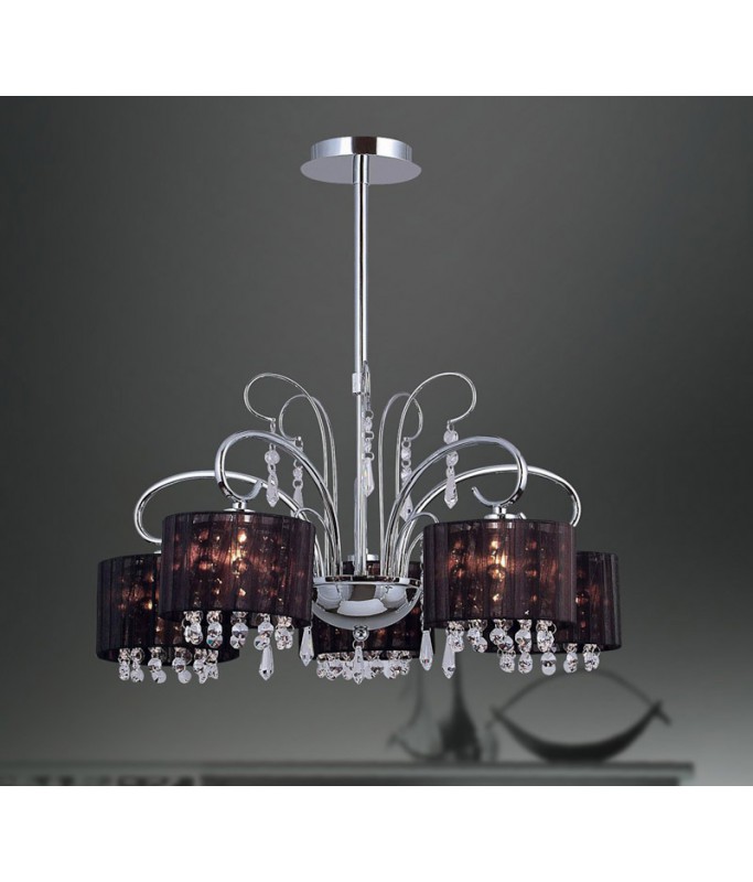 Span Black Chandelier 5xE14