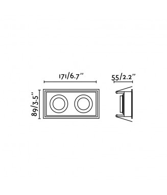 Hyde White square IP44, GU10 /Süvis. valgusti 40124