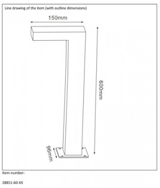 Texas 28851/60/30 H60cm/ Pollarvalgusti