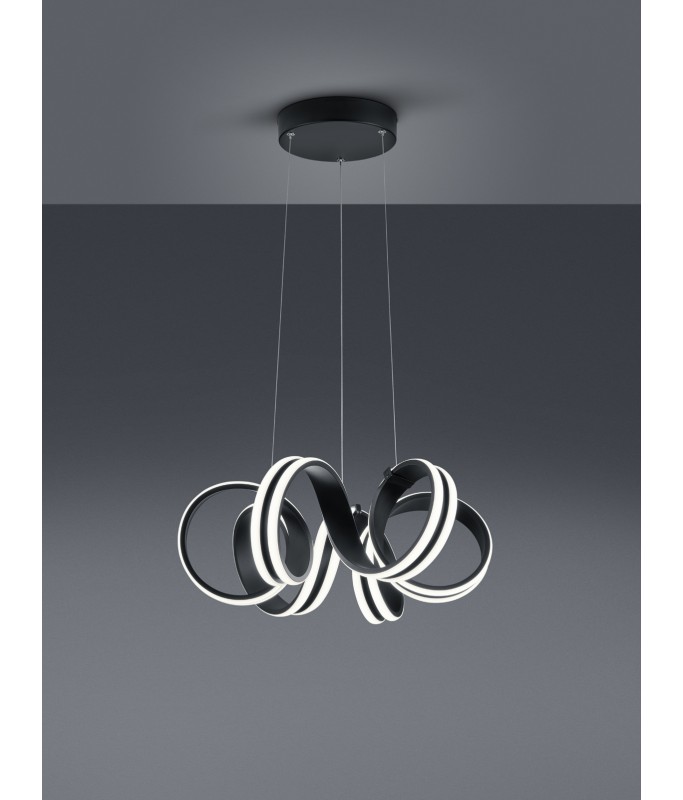 Carrera Pendant Black 38W LED / Rippvalgusti