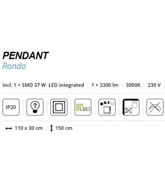 Rondo Pendant Black 37W LED