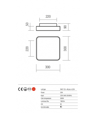 Screen Ceiling 33W LED