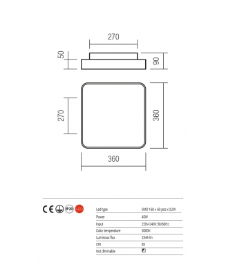 Screen Ceiling 45W LED