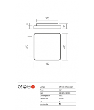 Screen Ceiling 64W LED