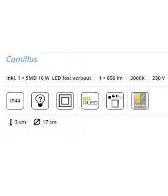 Camillus 10W White Round  IP44