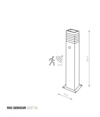 Rio Sensor 9097, H-65, Black/ Pollarvalgusti