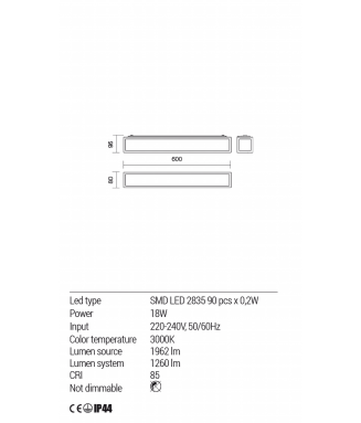 Ego Wall 18W LED IP44 /Seinavalgusti