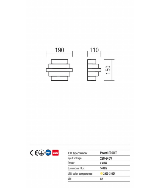 Quixo White 2x3W LED