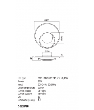 Torsion Wall 26W LED Bronze/ Seina ja laevalgusti